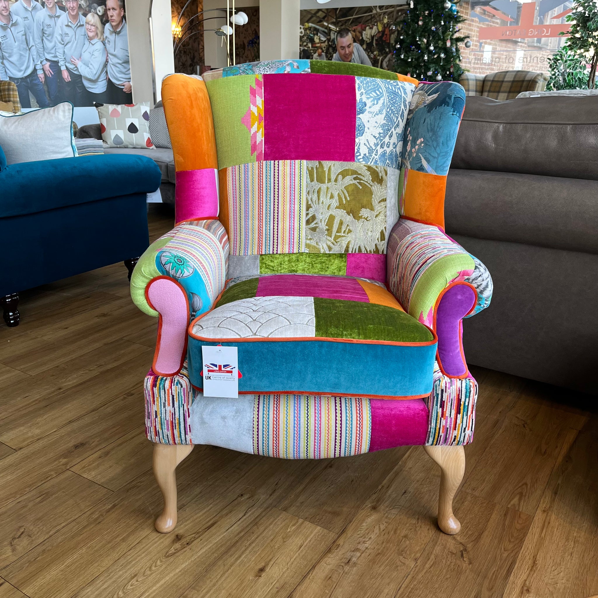 Queen Anne Wing Chair Long Eaton Patchwork Furniture